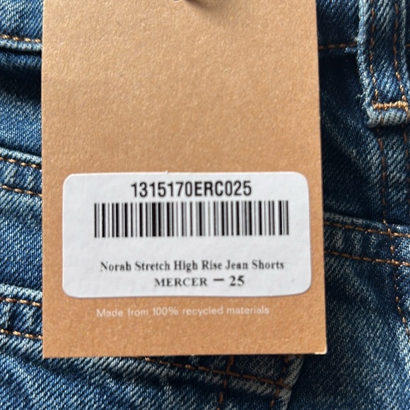 Reformation Norah Stretch High Rise Jean Shorts w/ Frayed Hem NWT - Picture 6 of 6